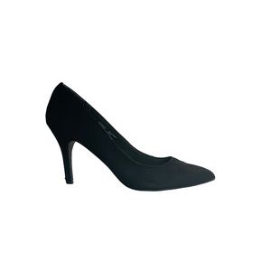 Time and Tru black pointed toe suede 3 1/2 inch pump.